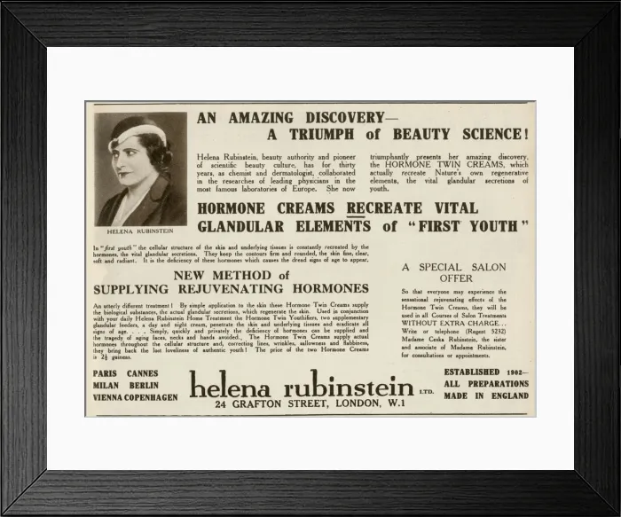Framed Print : Helena Rubinstein advertisement Framed Print : Helena Rubinstein advertisement