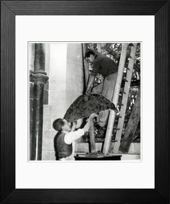 Framed Print : Outbreak of WWII - removing Canterburys priceless glass Framed Print : Outbreak of WWII - removing Canterburys priceless glass
