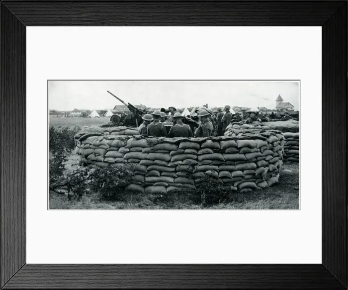 Framed Print : WWII September 1939 Circular sandbag redoubt Framed Print : WWII September 1939 Circular sandbag redoubt