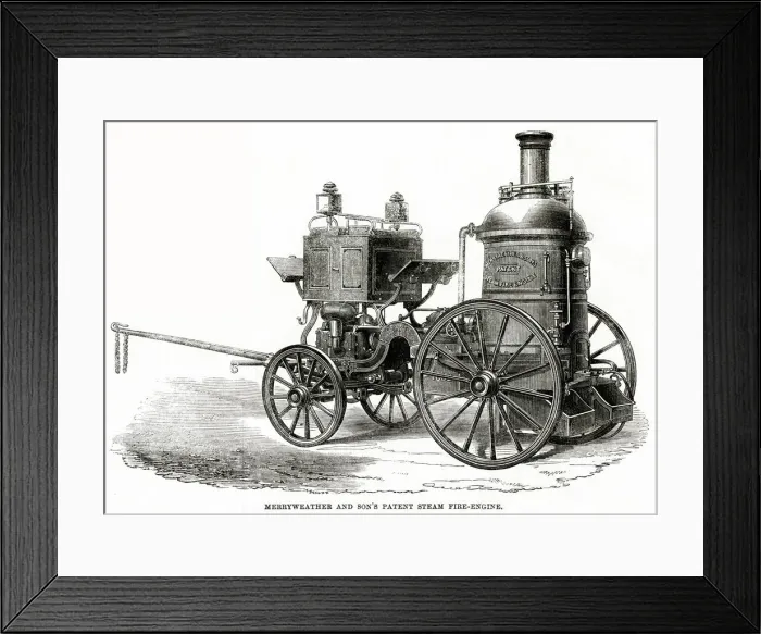 Framed Print : Merryweather patent steam fire-engine 1862 Framed Print : Merryweather patent steam fire-engine 1862