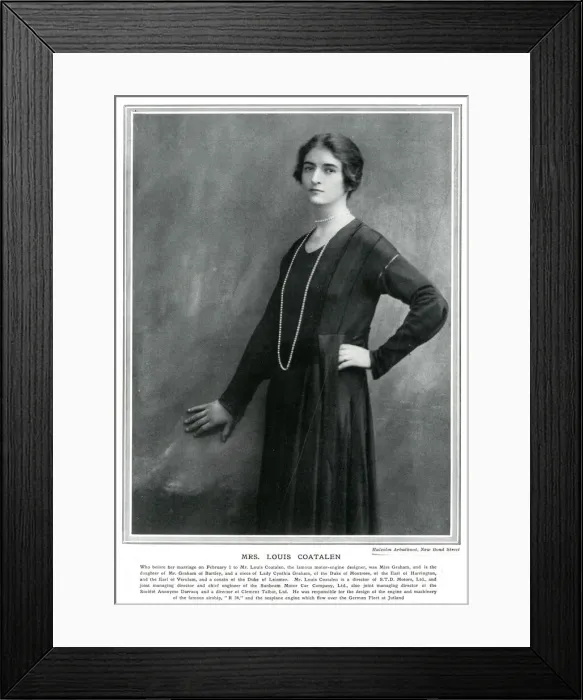 Framed Print : Mrs. Louis Coatalen (Iris Graham) Framed Print : Mrs. Louis Coatalen (Iris Graham)