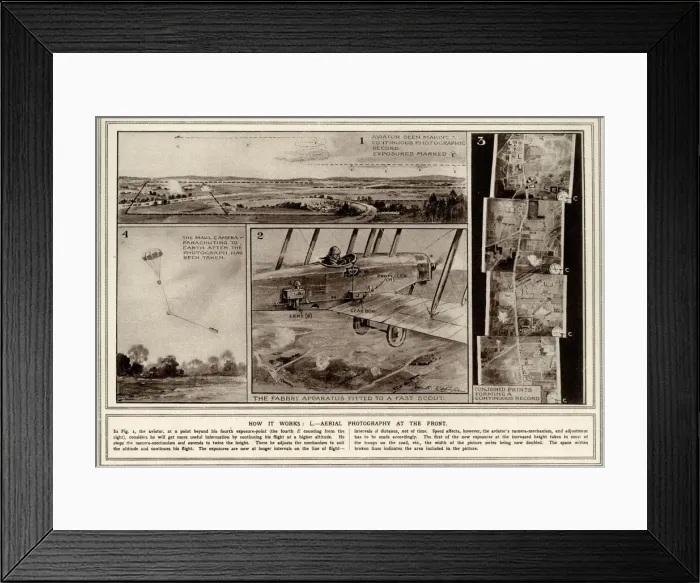 Framed Print : Aerial photography in World War One Framed Print : Aerial photography in World War One
