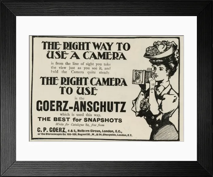 Framed Print : Camera advertisement Framed Print : Camera advertisement