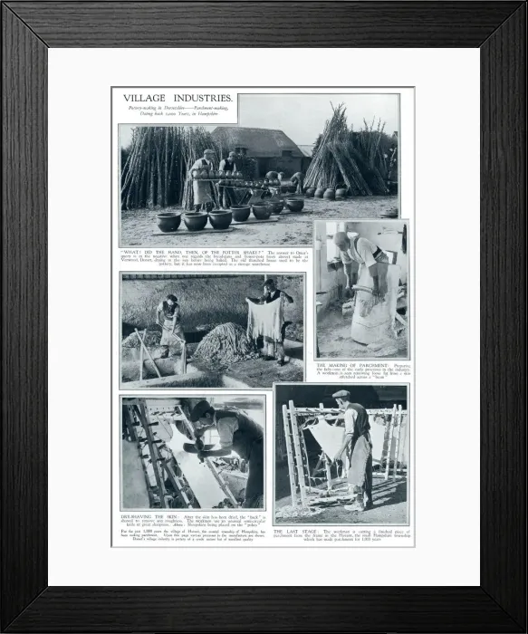 Framed Print : Village Industries - pottery and parchment making Framed Print : Village Industries - pottery and parchment making