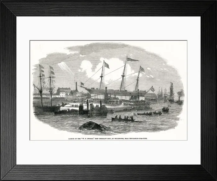 Framed Print : Launch of the W. S. Lindsay, iron emigrant ship 1852 Framed Print : Launch of the W. S. Lindsay, iron emigrant ship 1852