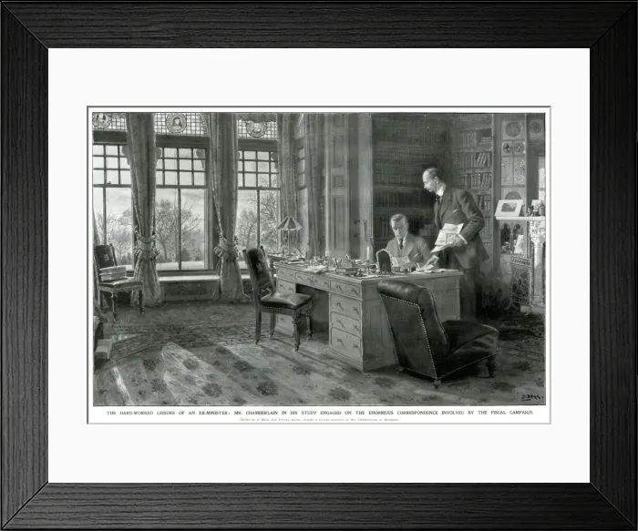 Framed Print : Chamberlain in his study Framed Print : Chamberlain in his study