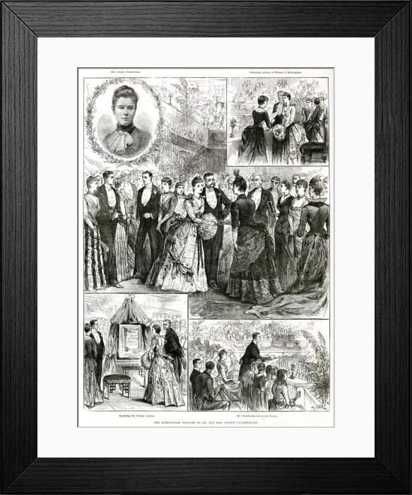 Framed Print : Birmingham welcome to Mr and Mrs Chamberlain 1899 Framed Print : Birmingham welcome to Mr and Mrs Chamberlain 1899