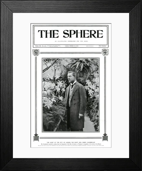 Framed Print : Joseph Chamberlain in his conservatory, Highgate, 1902 Framed Print : Joseph Chamberlain in his conservatory, Highgate, 1902