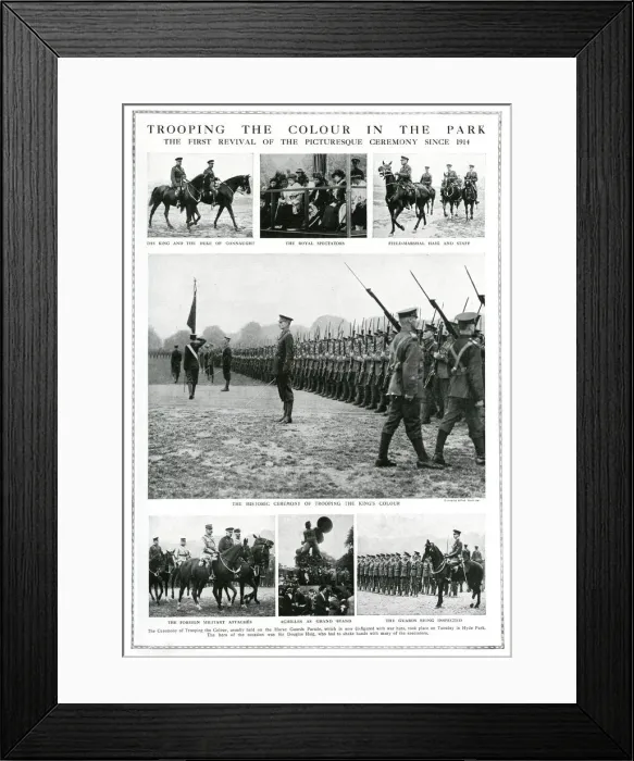 Framed Print : Trooping the Colour in Hyde Park, 1919 Framed Print : Trooping the Colour in Hyde Park, 1919