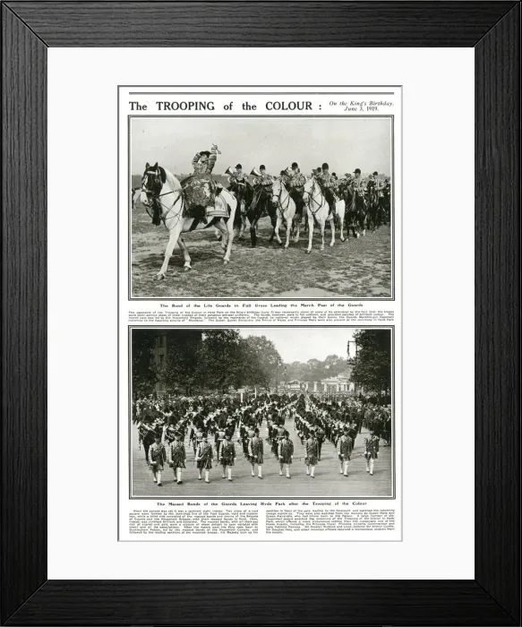 Framed Print : Trooping of the Colour, 1919