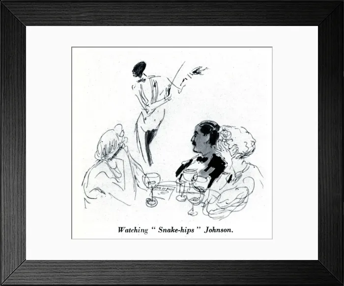 Framed Print : Watching Snake-hips Johnson at the Cafe de Paris