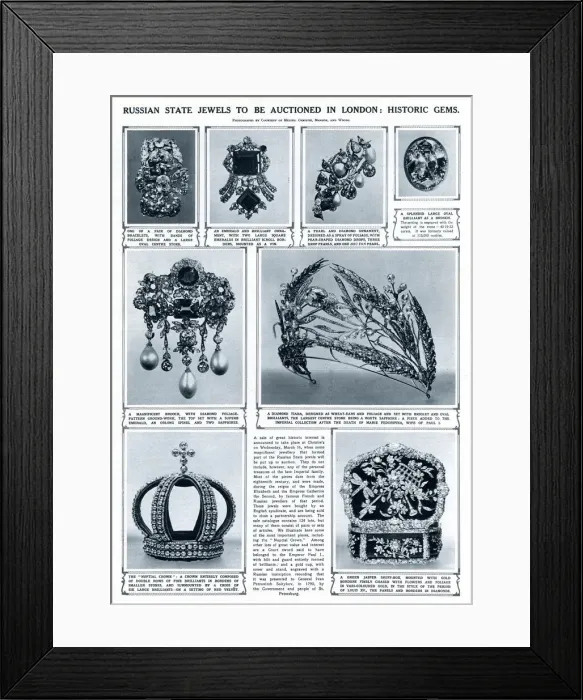 Framed Print : Russian state jewels to be auctioned in London Framed Print : Russian state jewels to be auctioned in London