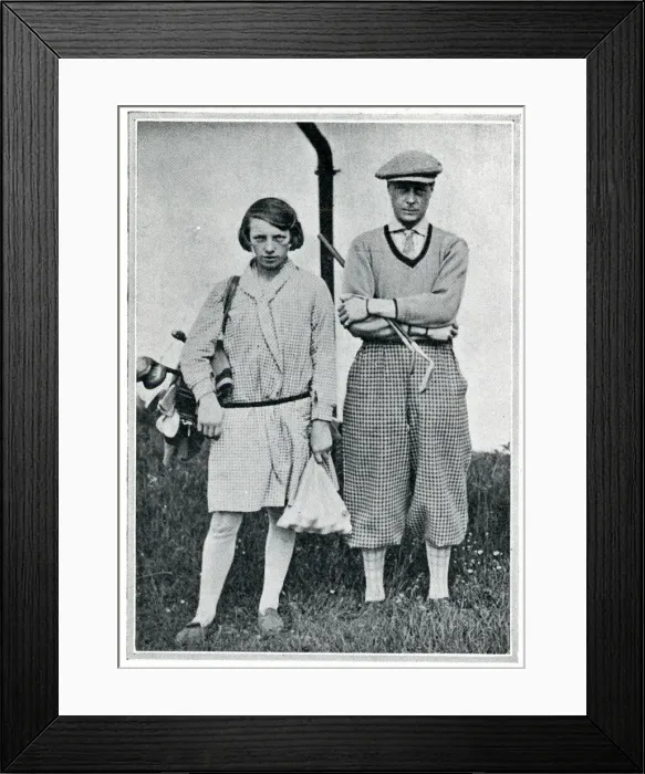 Framed Print : Prince of Wales at Le Touquet with favourite girl caddy Framed Print : Prince of Wales at Le Touquet with favourite girl caddy