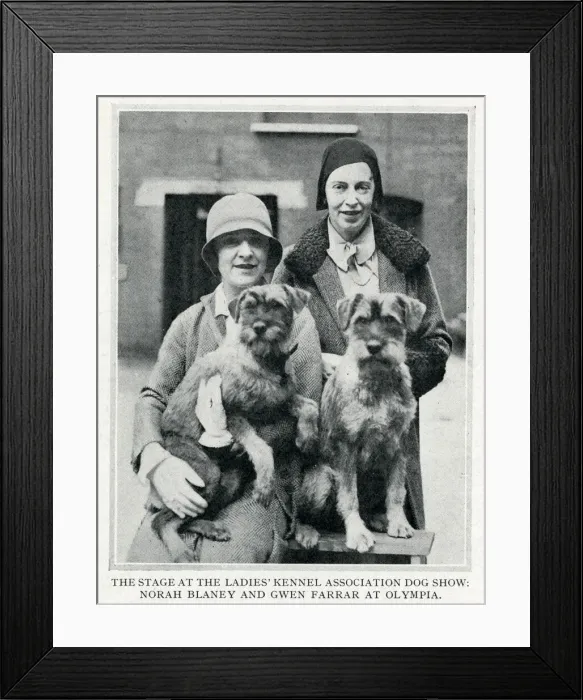 Framed Print : Norah Blaney & Gwen Farrar at Olympia Dog Show