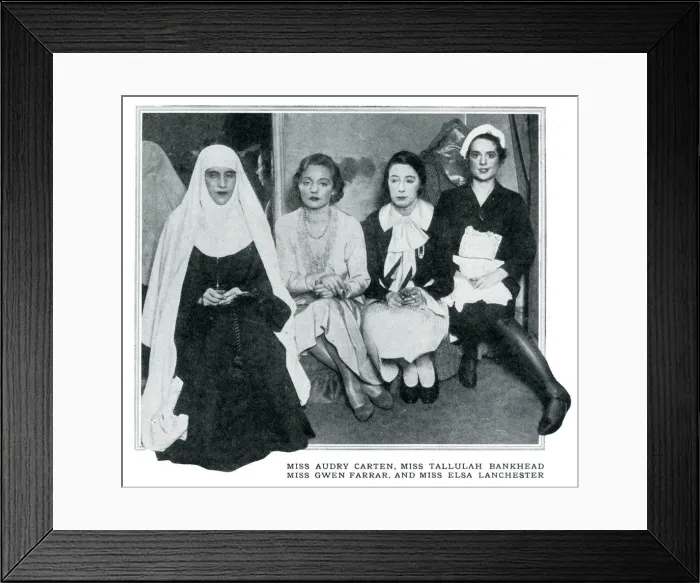 Framed Print : Tallulah Bankhead, Elsa Lanchester & Gwen Farrar
