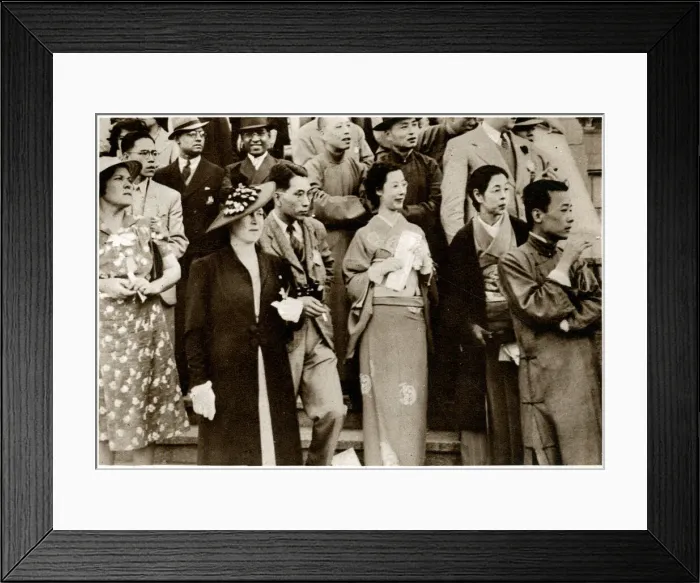 Framed Print : Shanghai Races - Japanese women in the crowd Framed Print : Shanghai Races - Japanese women in the crowd