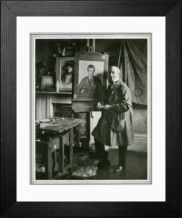 Framed Print : Cyril Roberts working on portrait of Prince George