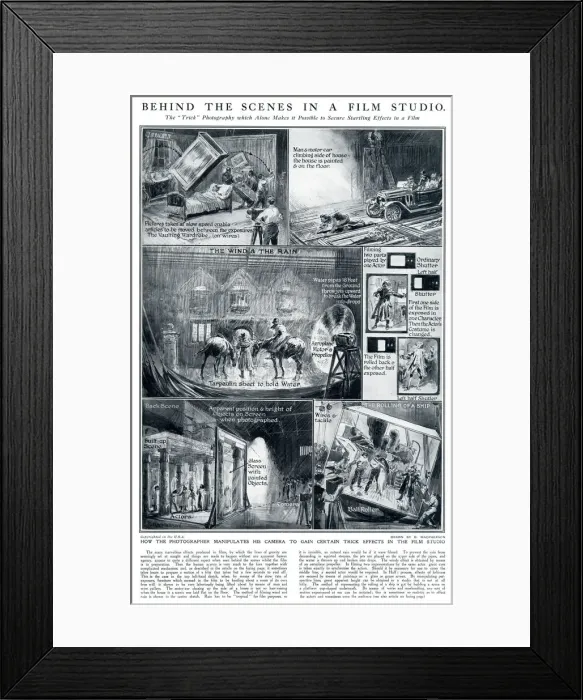 Framed Print : Behind the scenes in a film studio 1924 Framed Print : Behind the scenes in a film studio 1924