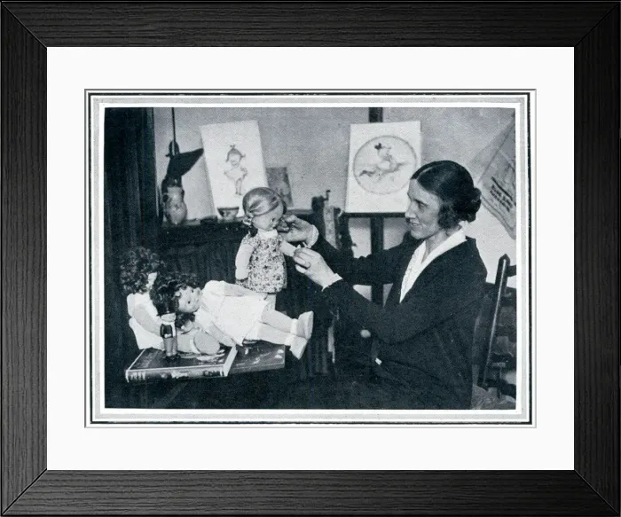 Framed Print : Mabel Lucie Attwell designing dolls Framed Print : Mabel Lucie Attwell designing dolls
