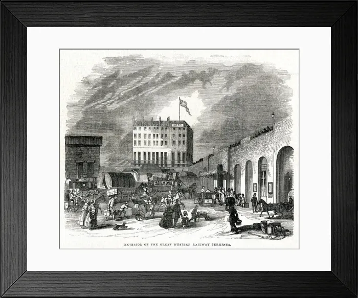 Framed Print : Paddington, Great Western Railway Station, London 1843 Framed Print : Paddington, Great Western Railway Station, London 1843