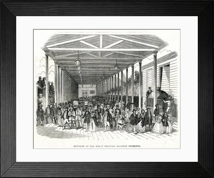 Framed Print : Paddington, Great Western Railway Station, London 1843 Framed Print : Paddington, Great Western Railway Station, London 1843