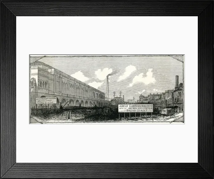 Framed Print : Broad Street Station 1871 Framed Print : Broad Street Station 1871