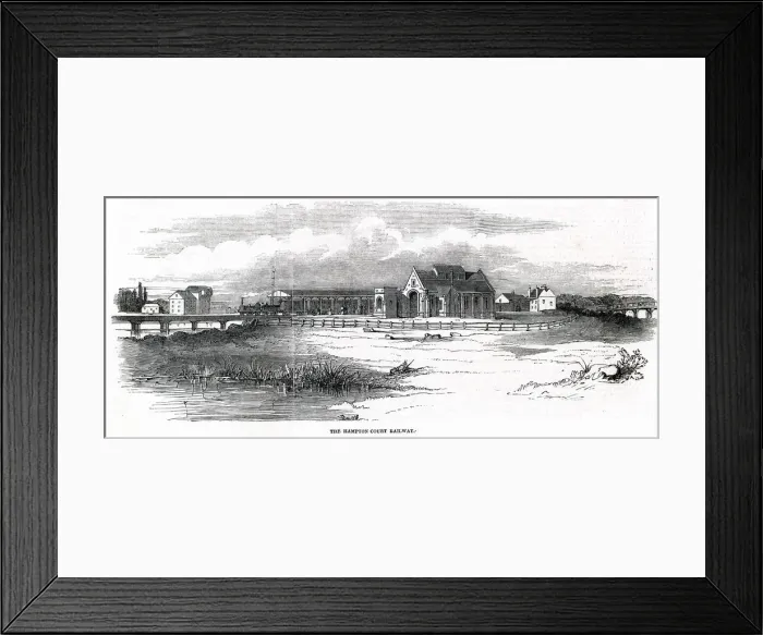 Framed Print : Hampton Court Railway Station 1849