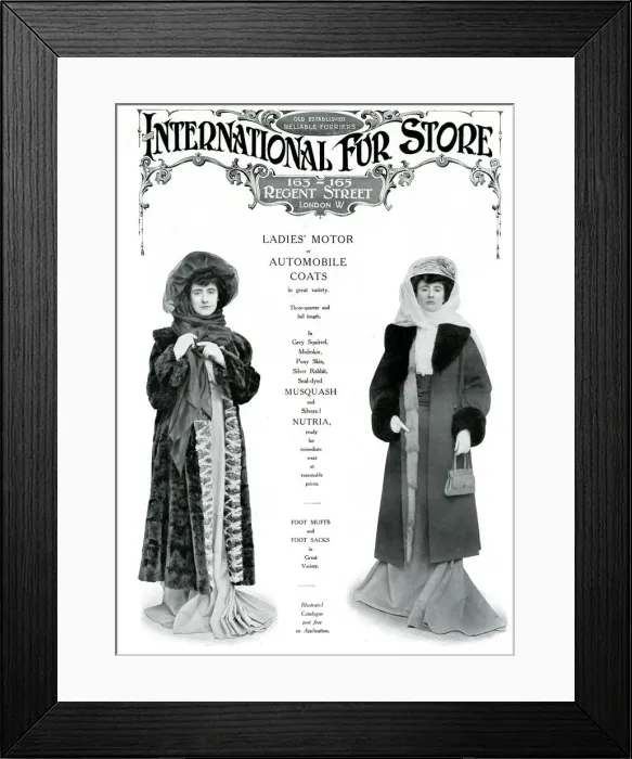 Framed Print : Advert for International Fur Store 1908 Framed Print : Advert for International Fur Store 1908