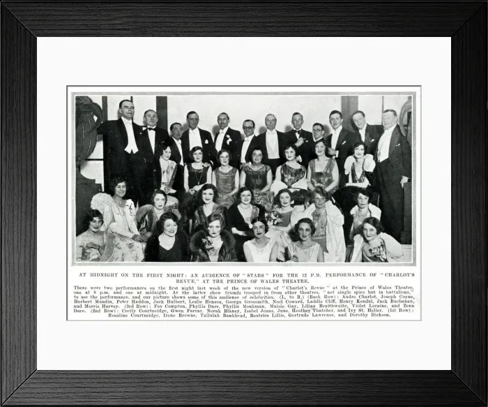 Framed Print : Audience of stars at midnight performance of Charlots Revue Framed Print : Audience of stars at midnight performance of Charlots Revue