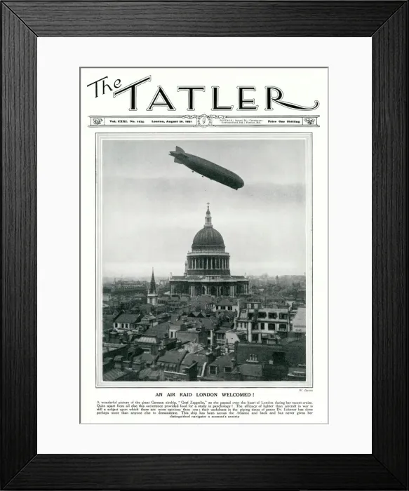 Framed Print : Graf, German zeppelin over London 1931 Framed Print : Graf, German zeppelin over London 1931