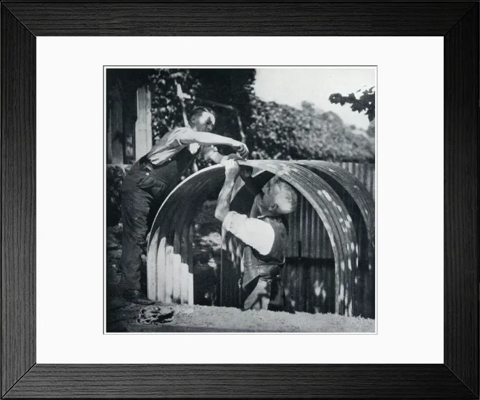 Framed Print : Two men building an Anderson shelter, September 1939 Framed Print : Two men building an Anderson shelter, September 1939