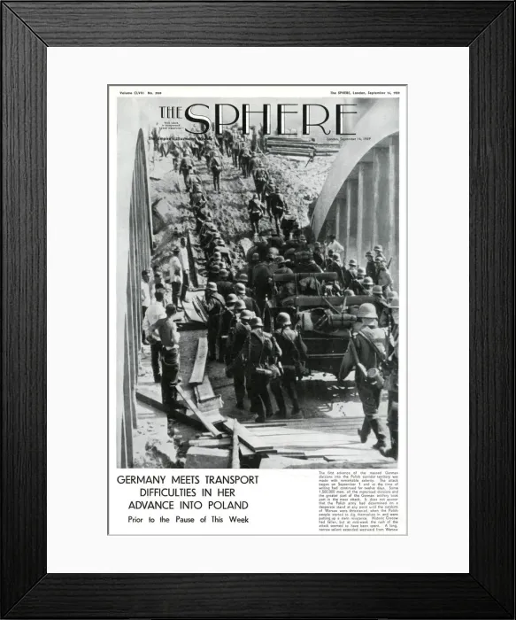 Framed Print : The Sphere front cover showing the German advance, Sept 1939 Framed Print : The Sphere front cover showing the German advance, Sept 1939