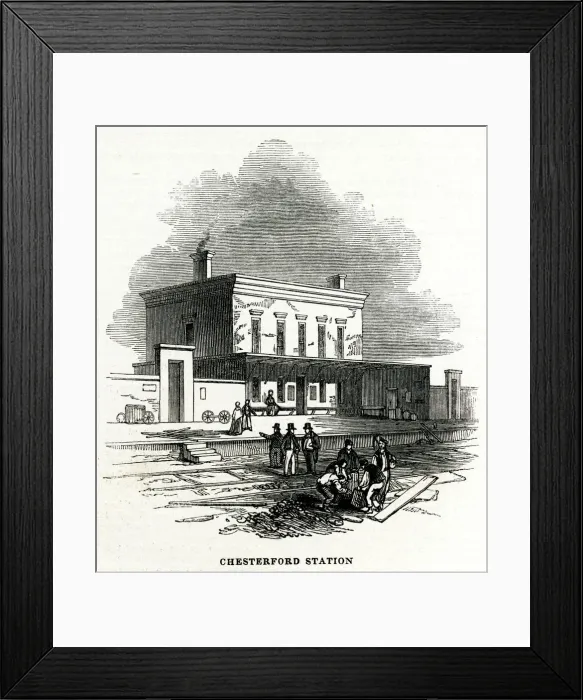 Framed Print : Great Chesterford Station 1845 Framed Print : Great Chesterford Station 1845