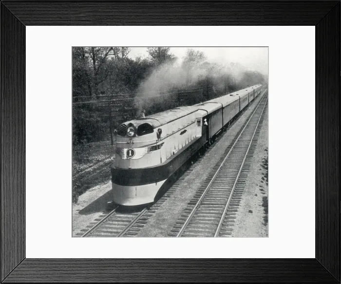 Framed Print : The Hiawatha - Streamlined American Railroad Locomotive Framed Print : The Hiawatha - Streamlined American Railroad Locomotive