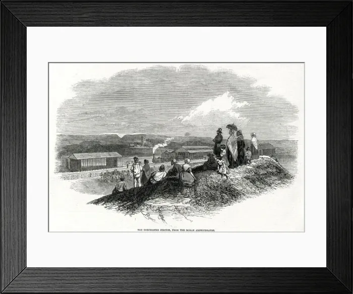 Framed Print : Dorchester station from the roman amphitheatre Framed Print : Dorchester station from the roman amphitheatre