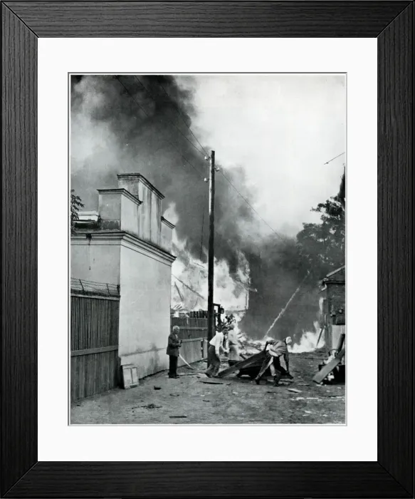 Framed Print : Aftermath of an incendiary bomb in Poland 1939 Framed Print : Aftermath of an incendiary bomb in Poland 1939