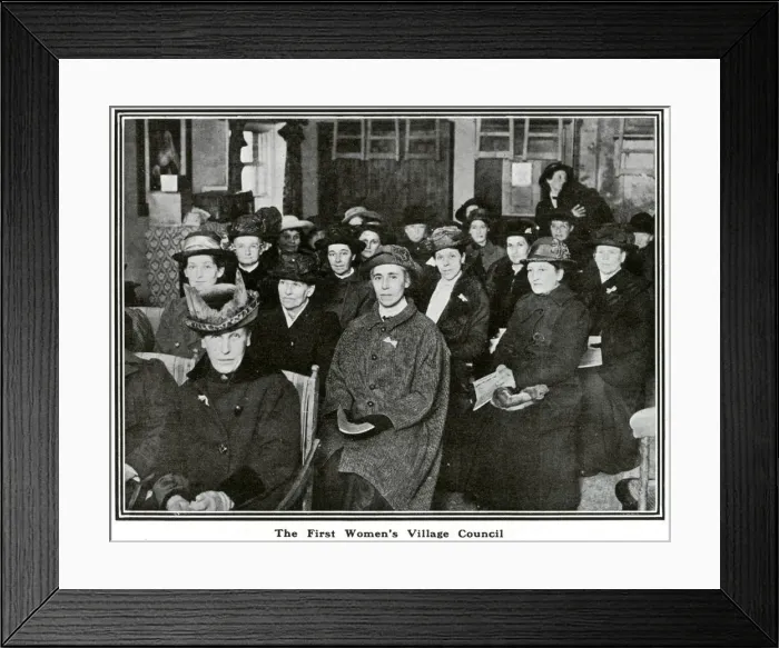Framed Print : First womens village council in Findon, Sussex, May 1918 Framed Print : First womens village council in Findon, Sussex, May 1918