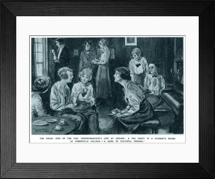 Framed Print : Undergraduate female student tea party, December 1920 Framed Print : Undergraduate female student tea party, December 1920