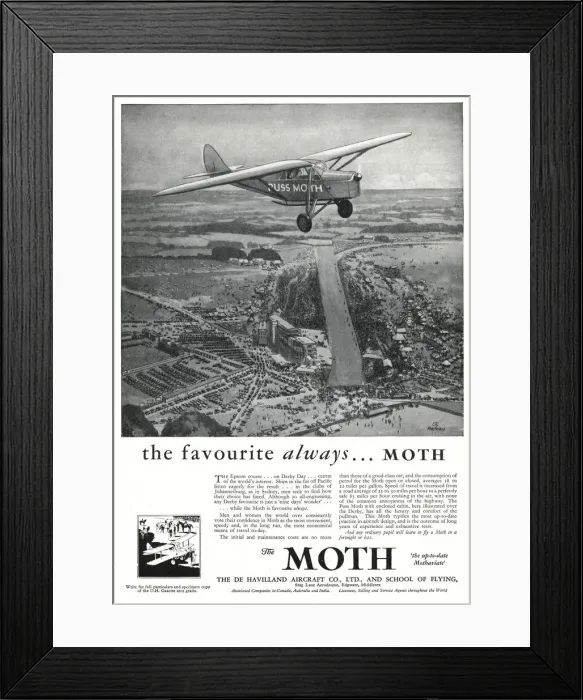 Framed Print : Advert for the Puss Moth aeroplane 1930 Framed Print : Advert for the Puss Moth aeroplane 1930
