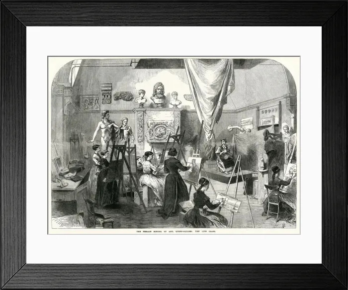 Framed Print : Life class at the Royal Female School of Art 1868