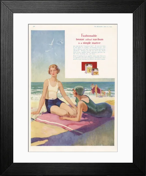 Framed Print : Ponds Cold Cream as sun protection Framed Print : Ponds Cold Cream as sun protection