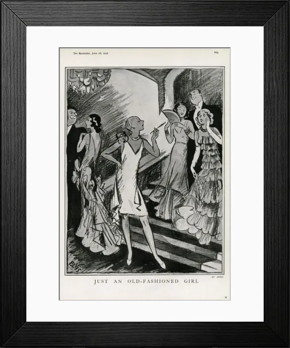 Framed Print : Just an old-fashioned girl - skirt lengths go down in 1930 Framed Print : Just an old-fashioned girl - skirt lengths go down in 1930