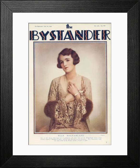 Framed Print : Bystander front cover - Elsa Macfarlane Framed Print : Bystander front cover - Elsa Macfarlane