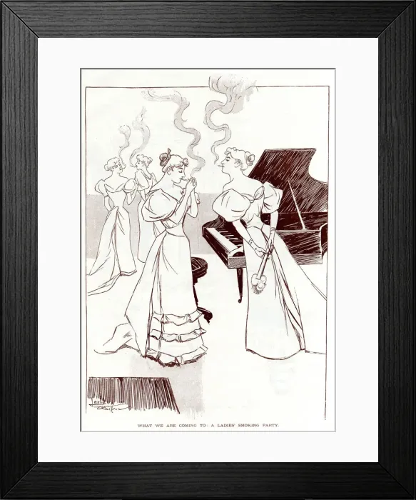 Framed Print : Hypothetical female smoking party, May 1894