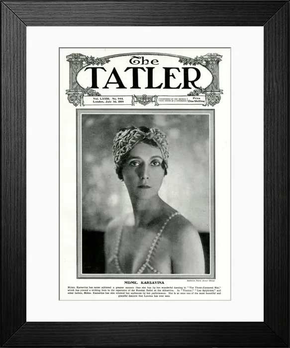 Framed Print : Tatler cover - Tamara Karsavina Framed Print : Tatler cover - Tamara Karsavina