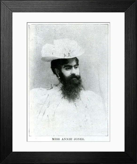 Framed Print : The bearded lady: Miss Annie Jones 1897 Framed Print : The bearded lady: Miss Annie Jones 1897