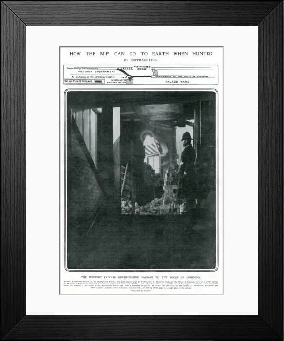Framed Print : Underground passage to the House of Commons 1908 Framed Print : Underground passage to the House of Commons 1908