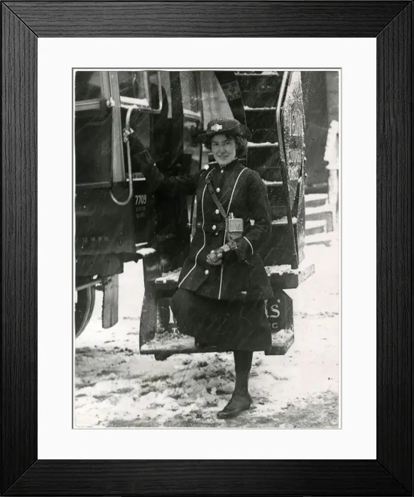 Framed Print : Female bus conductor Framed Print : Female bus conductor