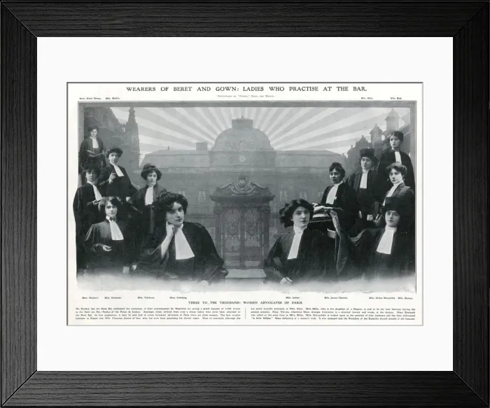 Framed Print : Female Parisian barristers 1910
