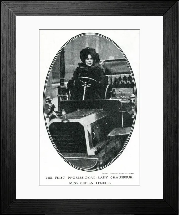 Framed Print : First professional female chauffeur 1909